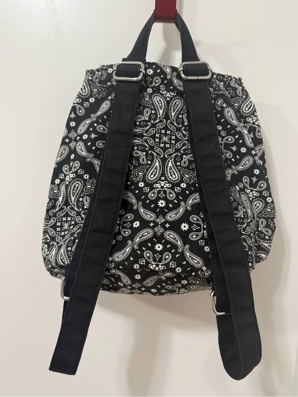 Pink Victoria’s Secret Black Paisley Drawstring Backpack - Casual Women’s Bag